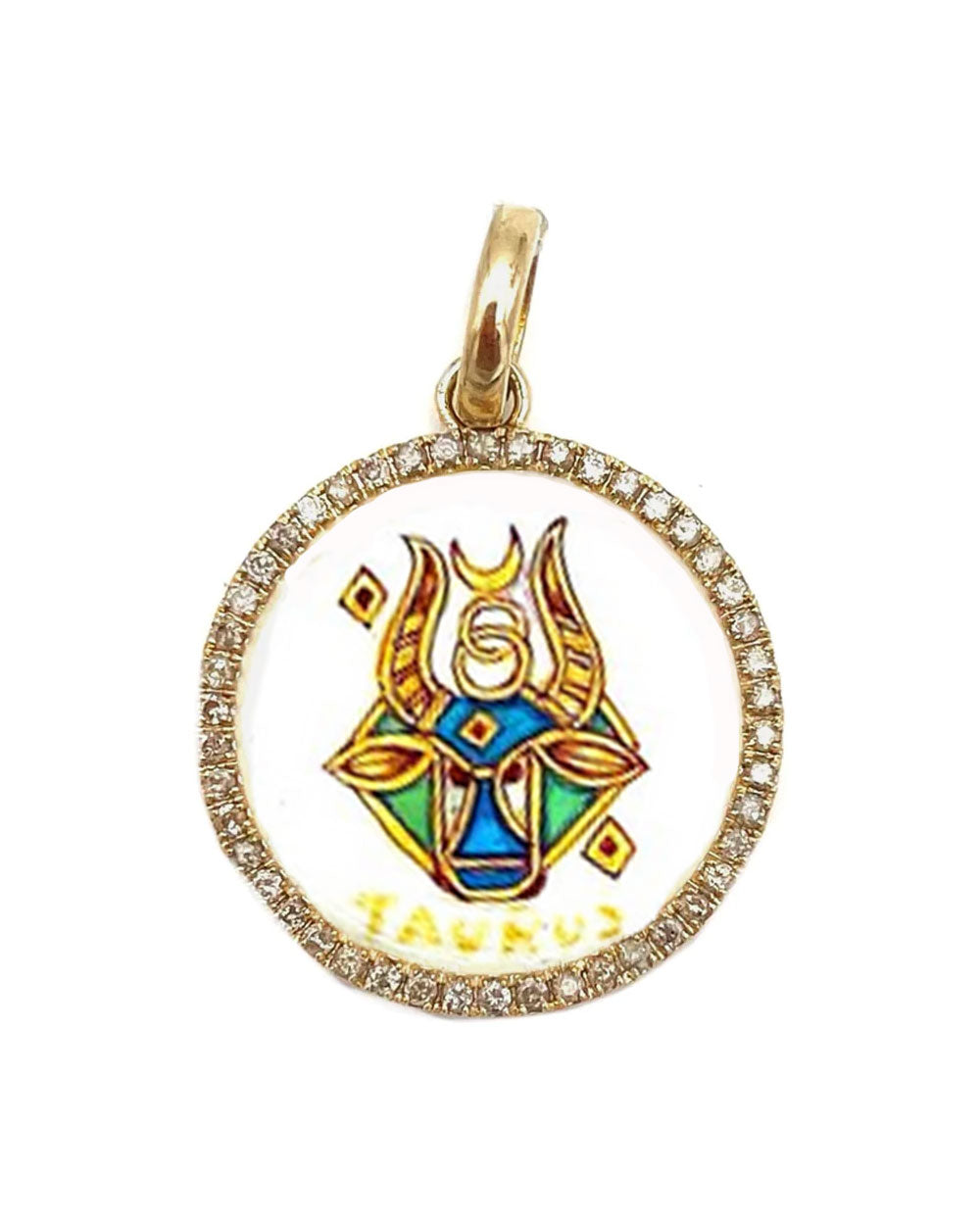 Taurus Zodiac Pendant with Diamonds