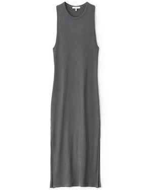 Grey Paver Ribbed Essential Midi Dress