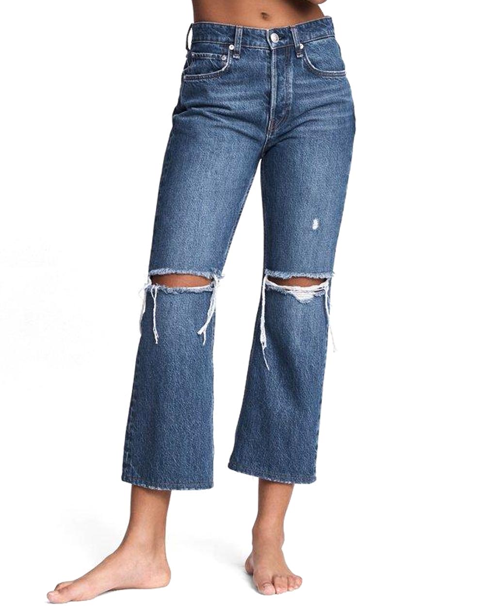Maya High Rise Cropped Flare Jean in Emory