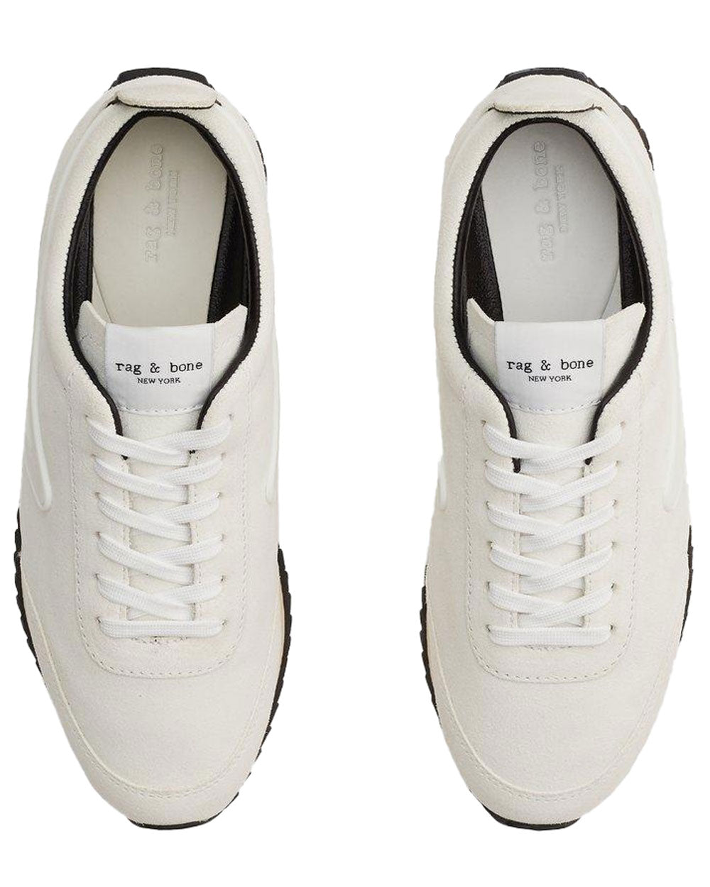 Retro Runner Sneaker in Antique White Suede