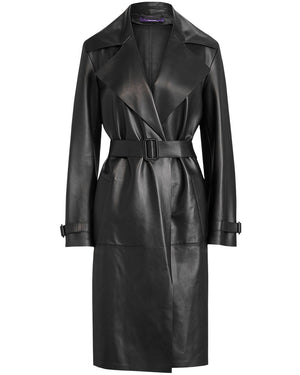 Black Leather Ainsley Coat