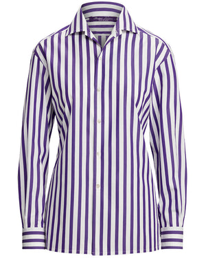Purple and White Long Sleeve Capri Shirt