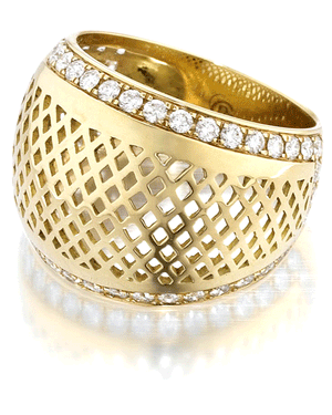 Gold Crownwork Cigar Ring
