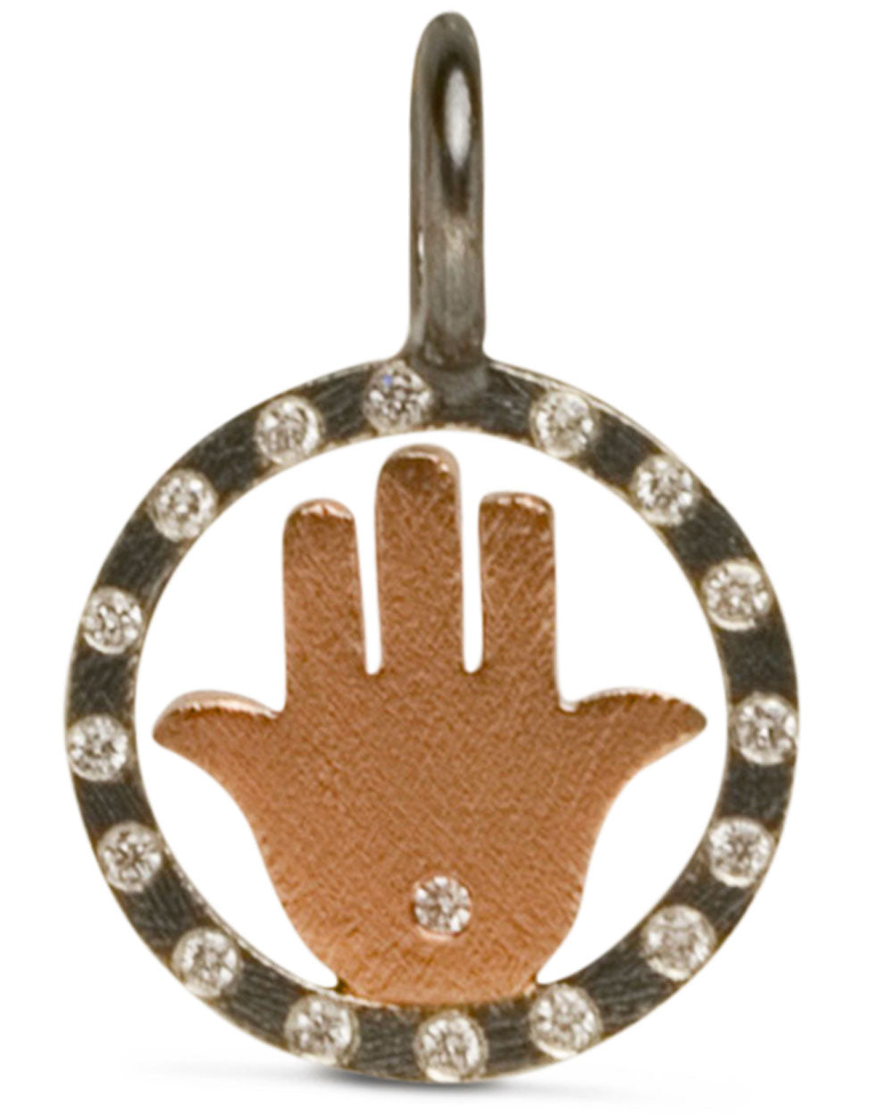 Rose Gold and Sterling Silver Hamsa Pendant