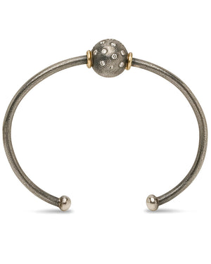 Silver Diamond Ball Ceres Maxi Cuff Bracelet
