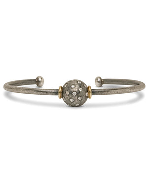 Silver Diamond Ball Ceres Maxi Cuff Bracelet