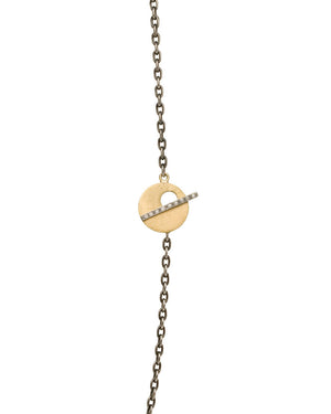 Sterling Silver and Yellow Gold Toggle Clasp Chain Necklace