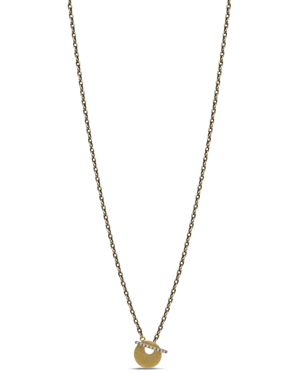 Sterling Silver and Yellow Gold Toggle Clasp Chain Necklace