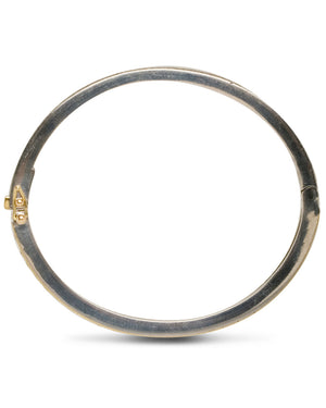 Yellow Gold and Sterling Silver Diamond Bangle Bracelet