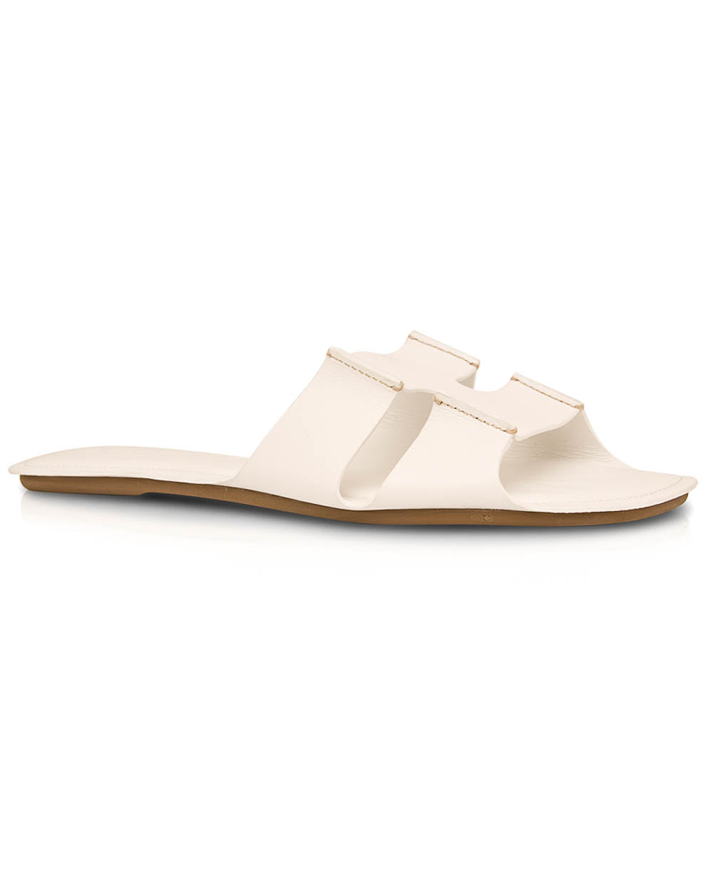 Flat Slide Sandal in White