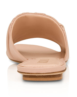 Ruched Flat Sandal in Blush