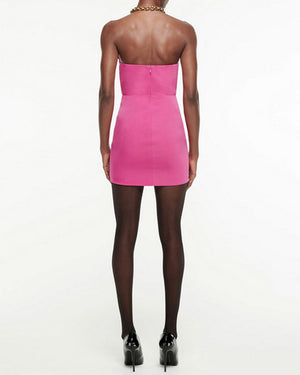 Pink Wool Asymmetric Mini Dress