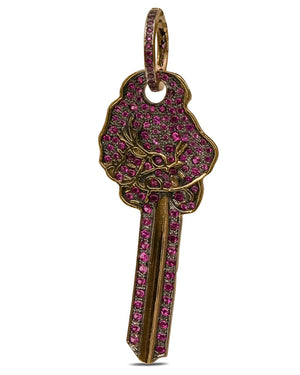 Brass and Ruby Key Pendant