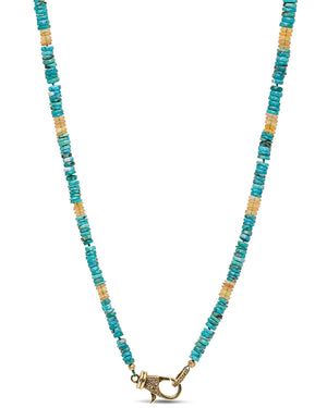 Turquoise and Opal Beaded Short Necklace