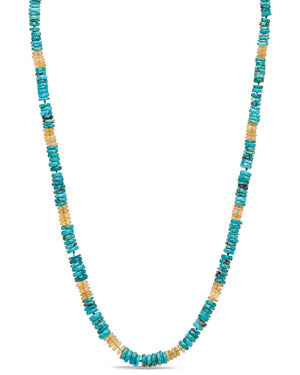 Turquoise and Opal Beaded Short Necklace