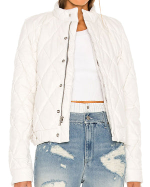 Louisa Faux Leather Jacket in White