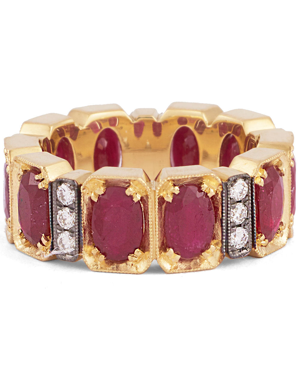 Ruby and Diamond Burmese Band Ring