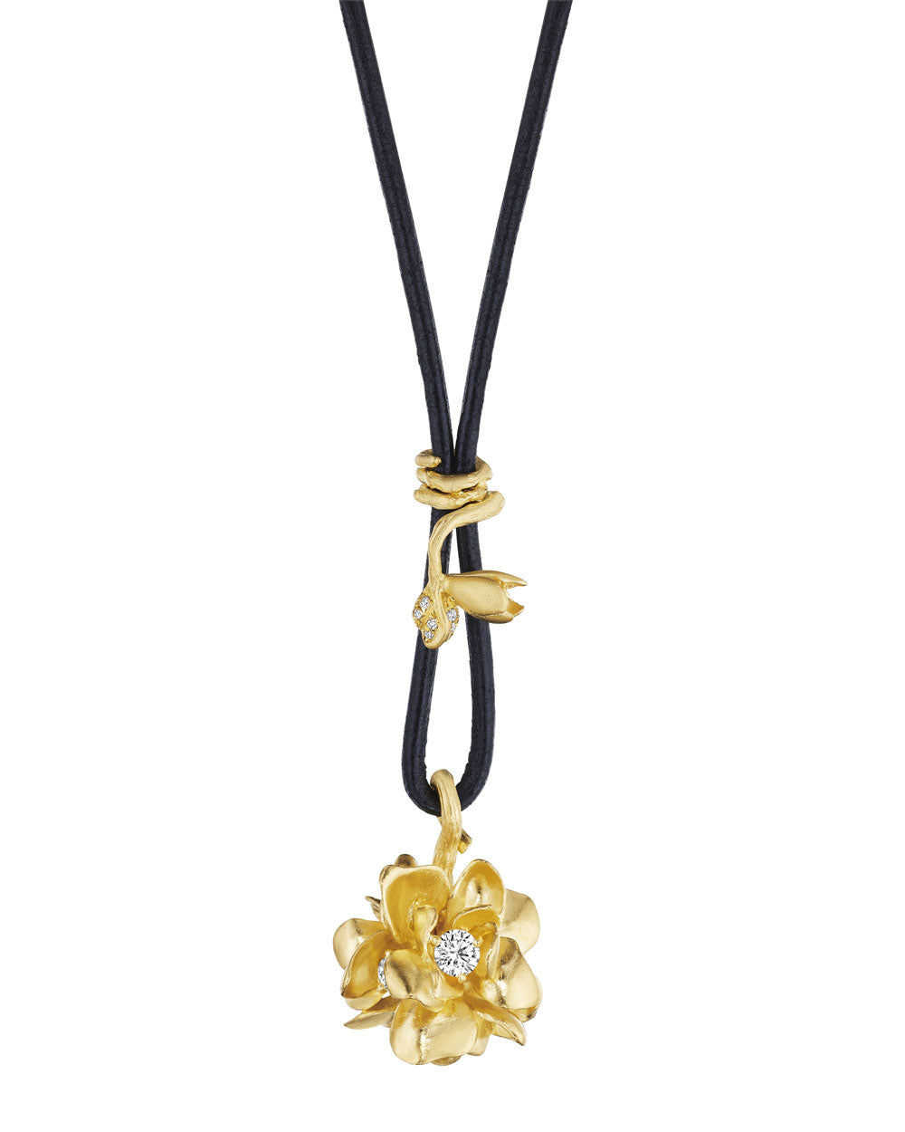 Diamond Flower Globe Chord Necklace