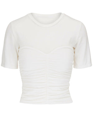 White Tansy Stretch Jersey Top