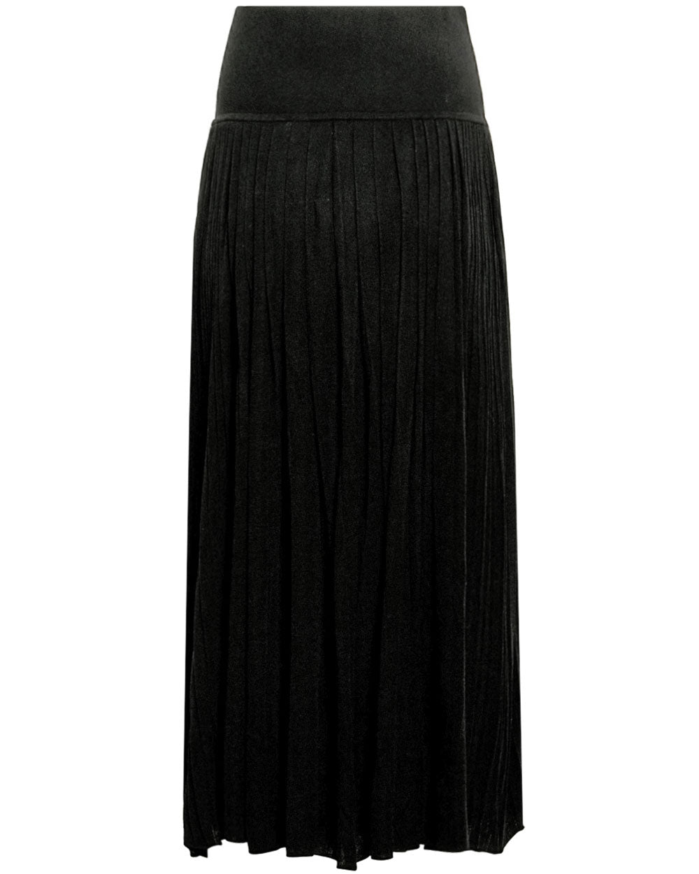 Black Silk Pleat Skirt