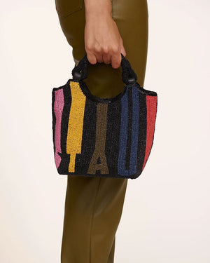 Beaded Cote Bag in Mosaic Stripe