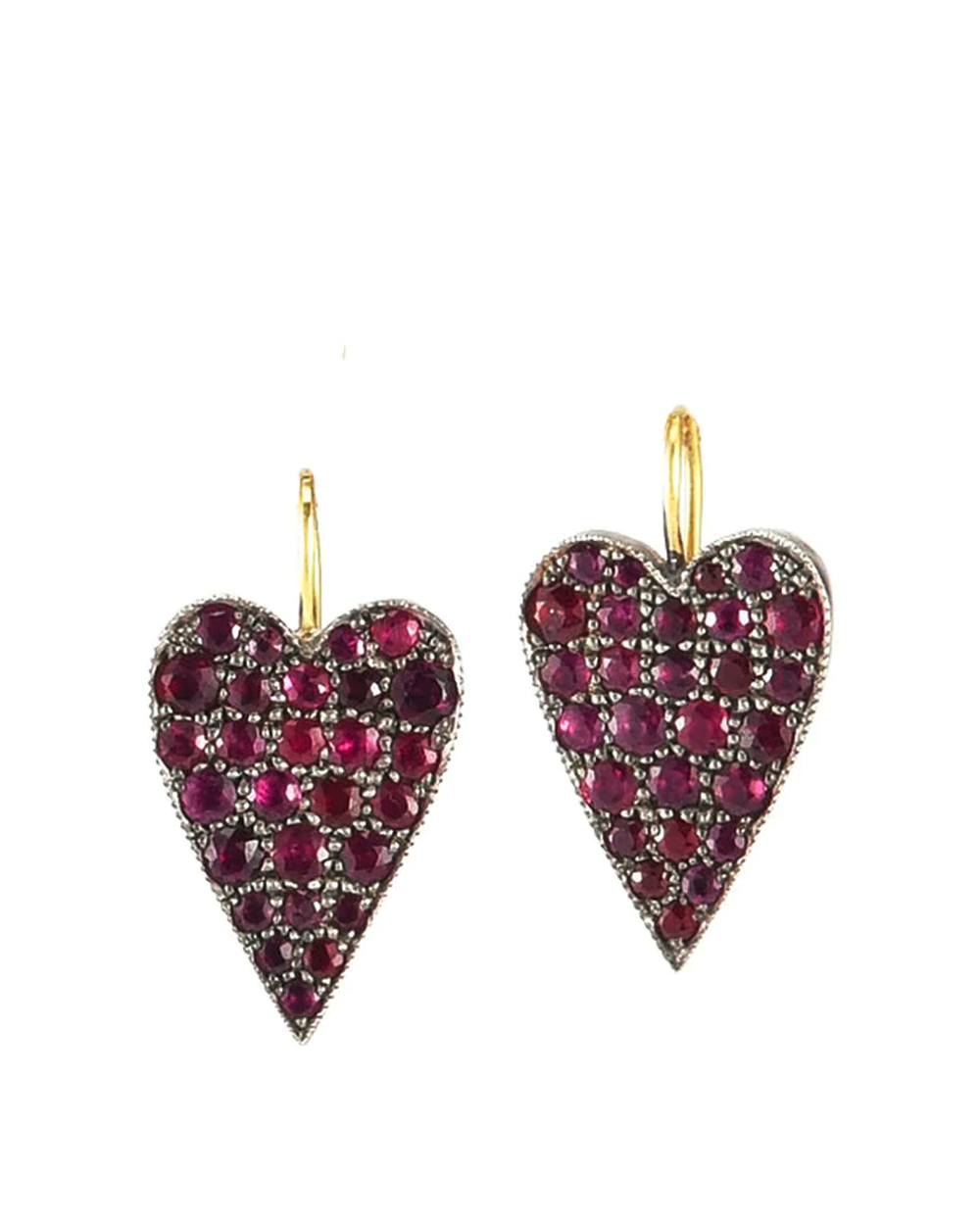 Reclaimed Ruby Heart Earrings