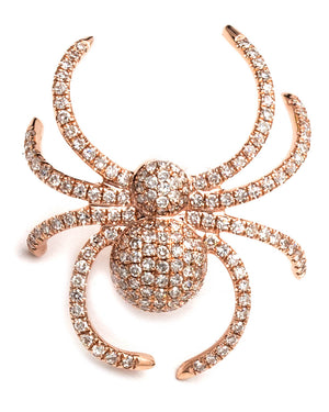 Rose Gold Pave Spider Single Earring
