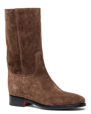 Brown Flat Suede Boot