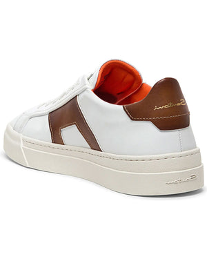 DBS1 Sneaker in White and Light Brown