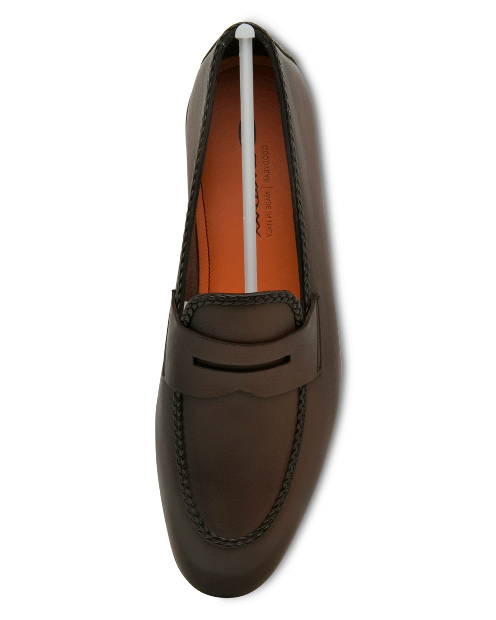 Braided Penny Loafer in Dark Brown