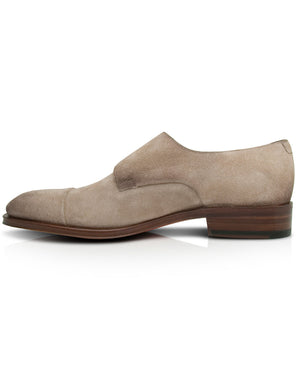 Divot Double Monk Strap Loafer in Light Brown