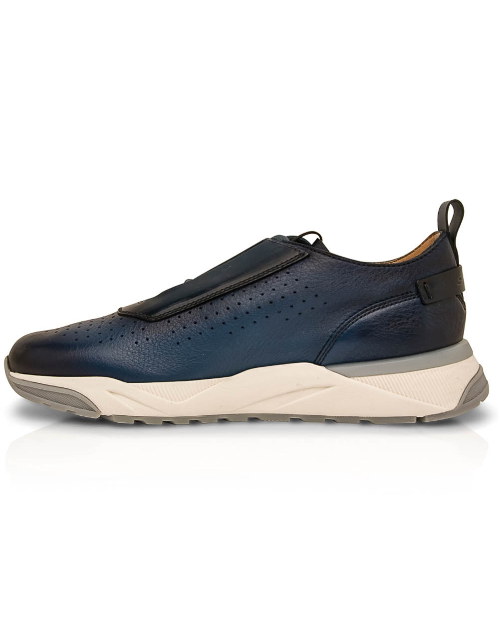 Perforated Leather Sneaker in Blue