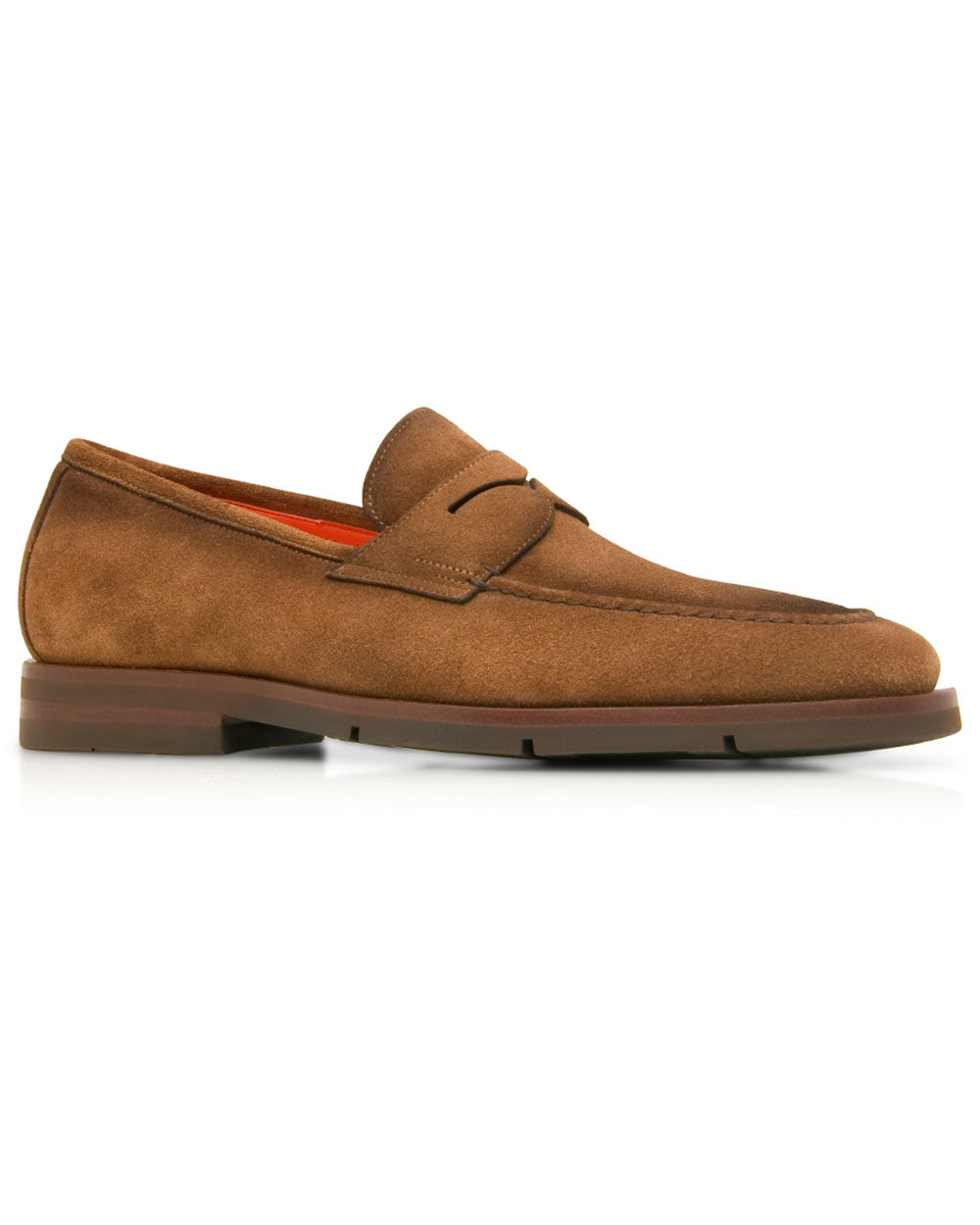 Suede Penny Loafer in Brown