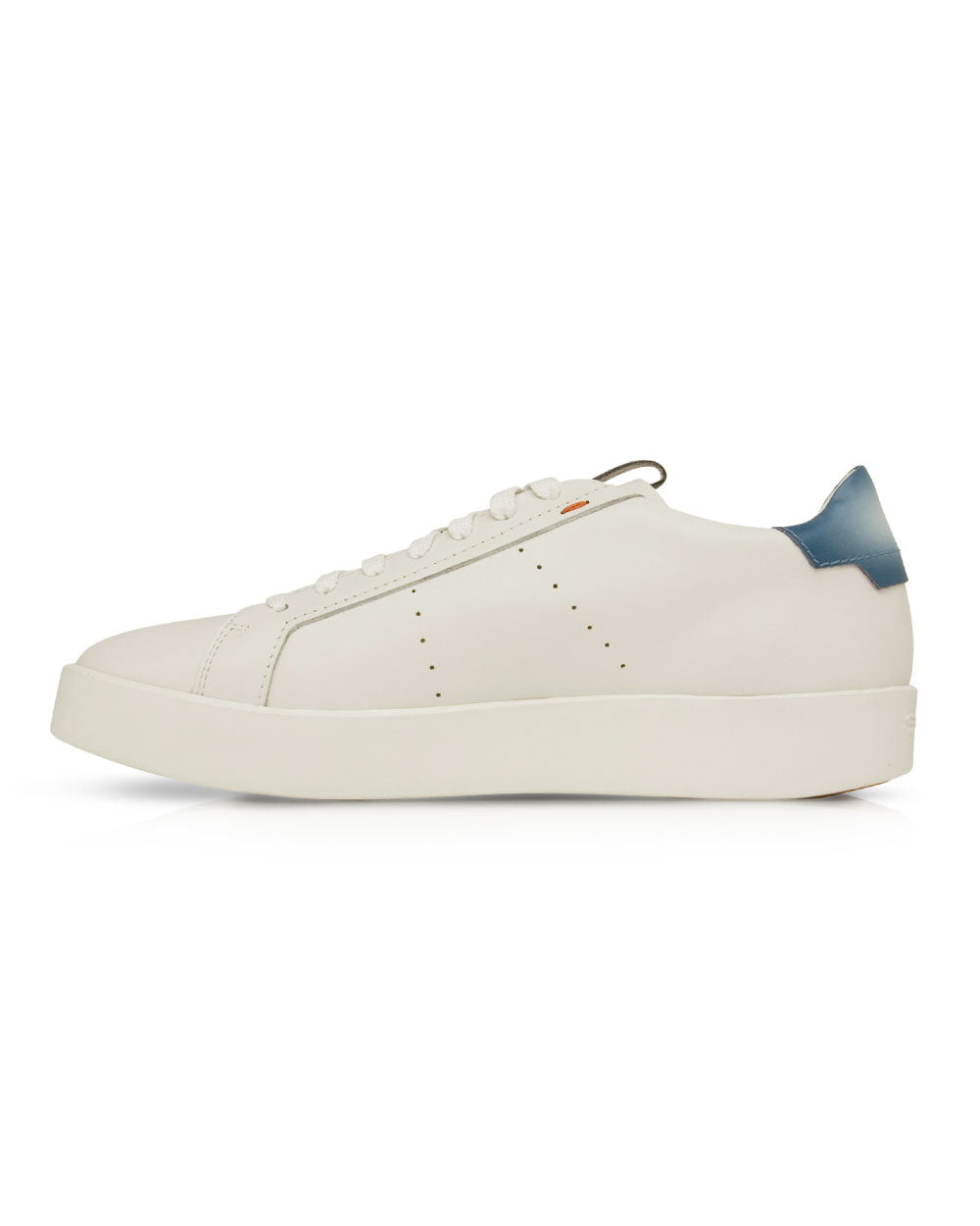 Colorblock Leather Sneaker in White and Blue