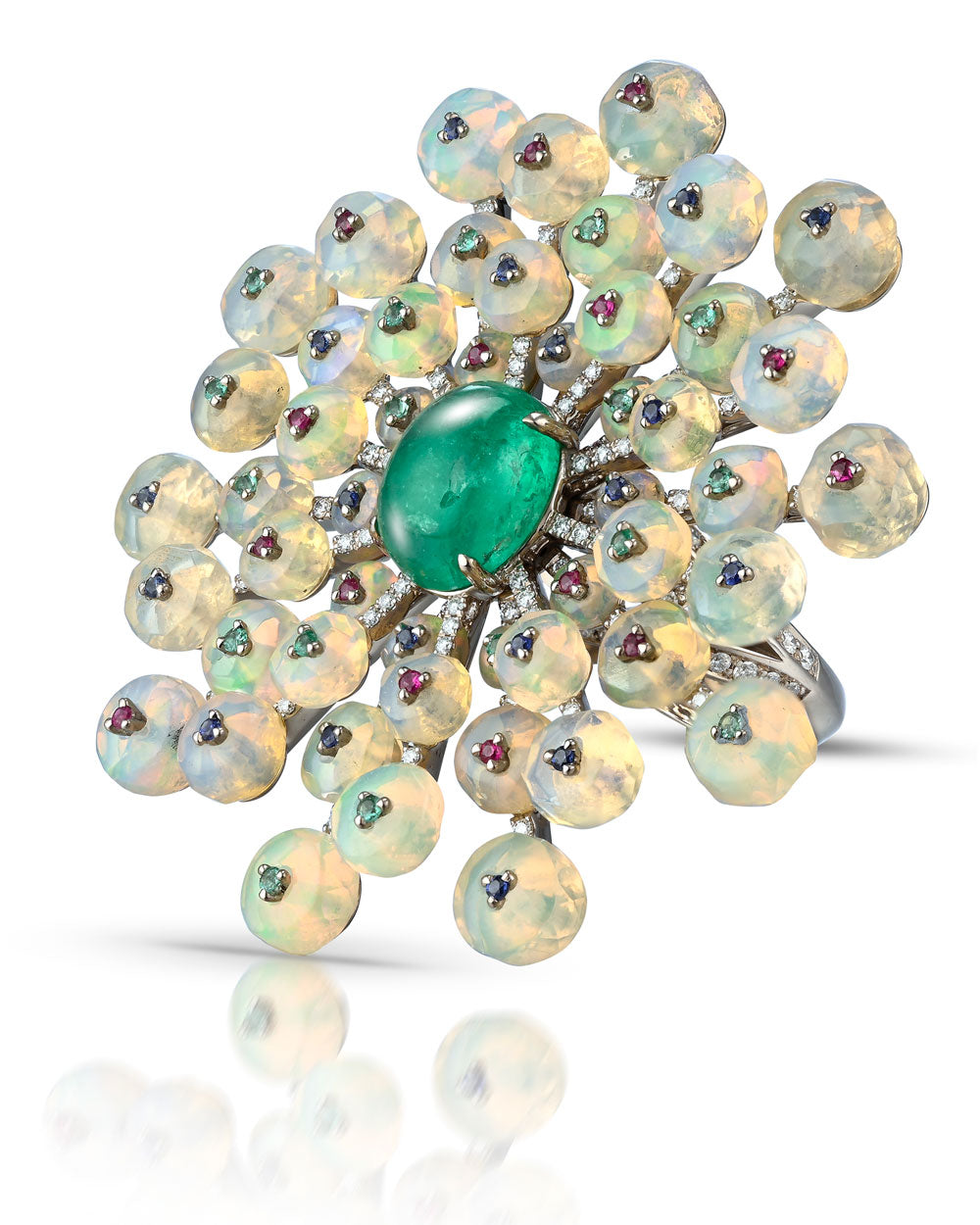 Emerald Daisy Ring