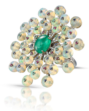 Emerald Daisy Ring