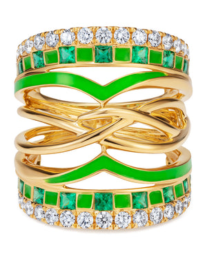 Suki Yellow Gold and Emerald Ring