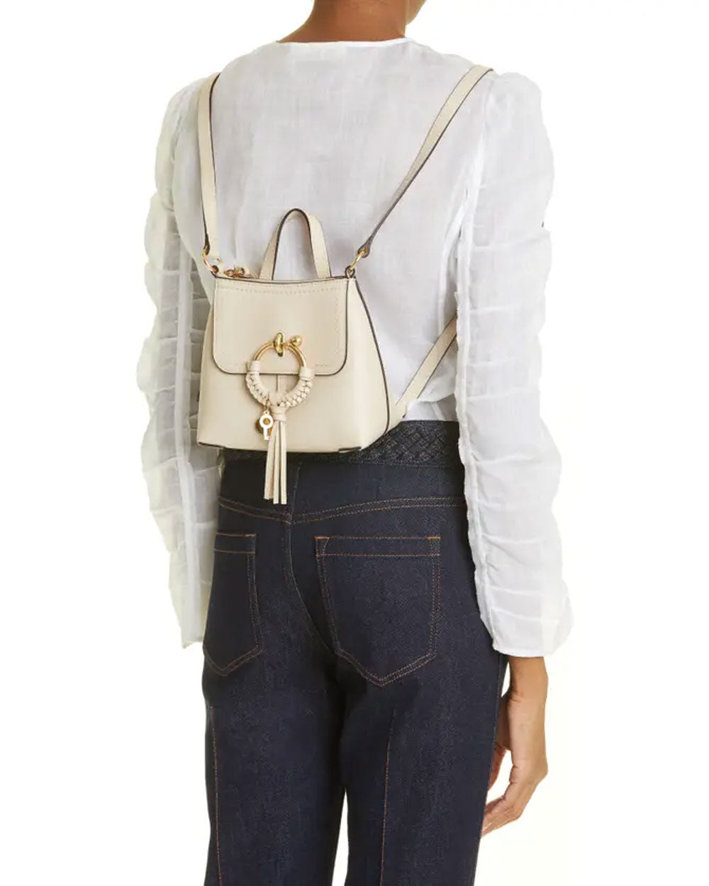 See by Chloé Joan Leather Backpack Cement Beige