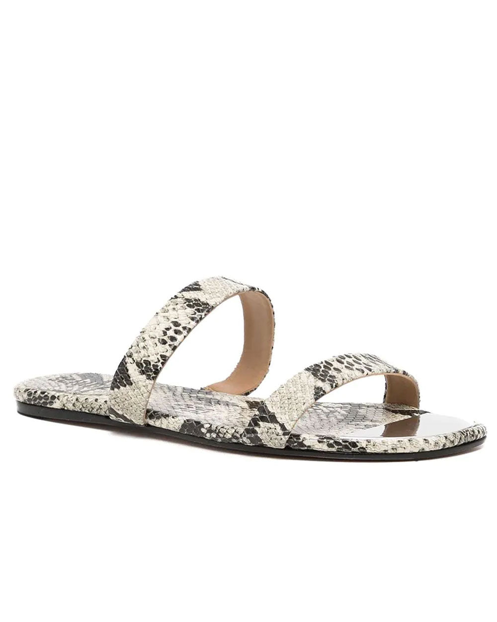 Manolo Blahnik Serrato Snakeskin Dual-Band Flat Sandals in Yoth ...