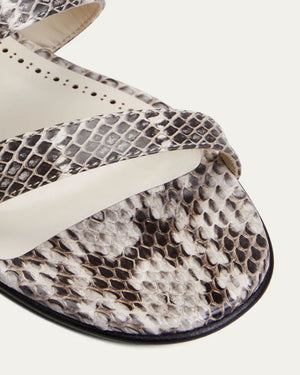 Serrato Snakeskin Dual-Band Flat Sandals in Yoth