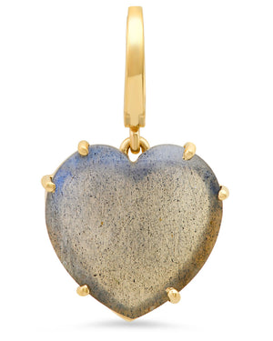 Yellow Gold Labradorite Heart Charm
