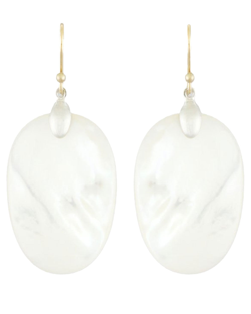 Silver Mother of Pearl Large Chip Earrings