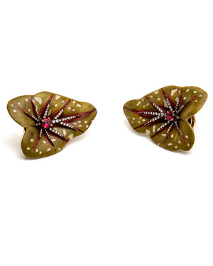 Leaf Marquetry Earrings