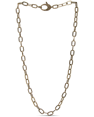 Small Sterling Silver and Diamond Chain Link Necklace
