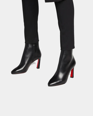 Christian Louboutin Eleonor 85 Booties Black Leather Size 36 Ankle Boots New