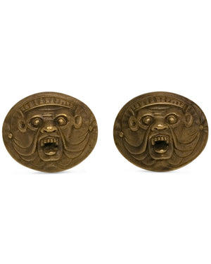 Yellow Bronze and Sterling Silver Bruxellois Demon Cufflinks