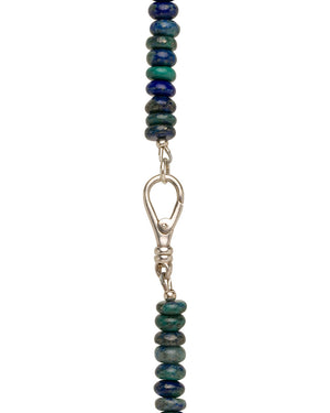 Azurite and Faceted Lapis Sterling Silver Necklace