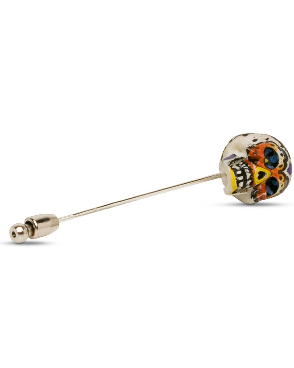 Hand Painted Day of Dead Skull Lapel Pin