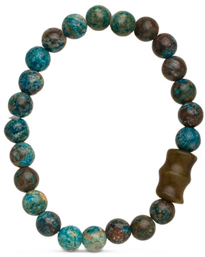 Ocean Jasper and Antique Jade Beaded Bracelet
