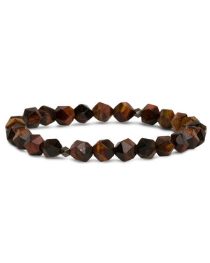 Red Tiger’s Eye and Rhodium Beaded Bracelet